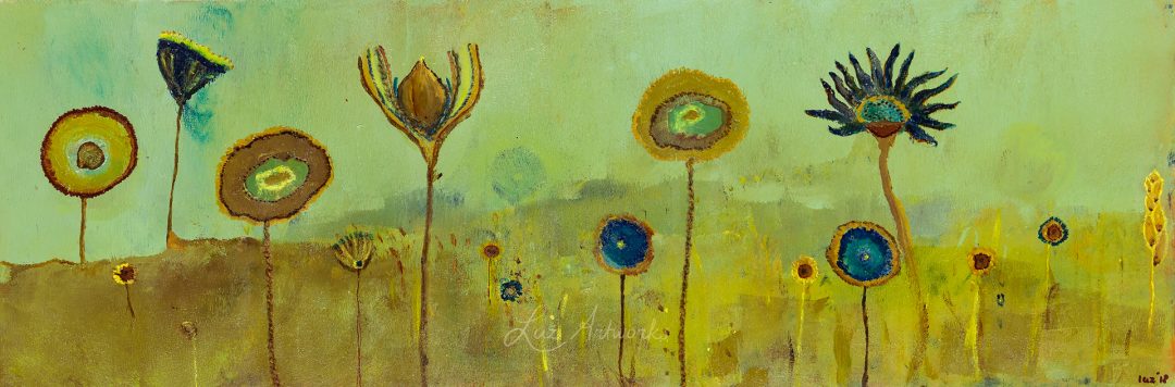 This image shows the painting Spring Sunflowers by Luz/Marloes Bloedjes.