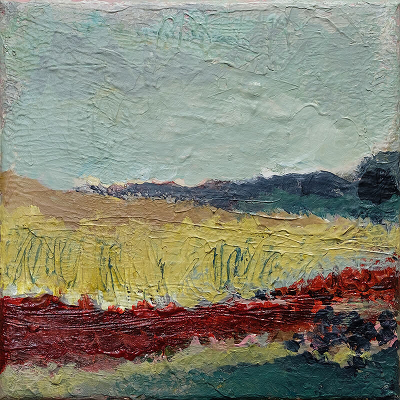 Painting - Landscape in Red and Yellow No.1 - Luz Artworks 2023